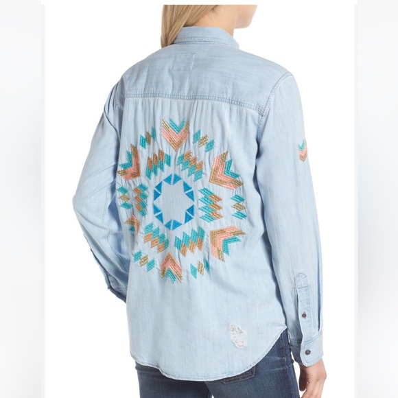 Rails chambray Jean shirt shacket size small - Picture 3 of 7